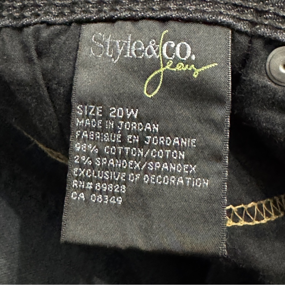 Style & Co Woman 20W Black Tummy Control Bootcut Plus Size Jeans - Picture 6 of 8